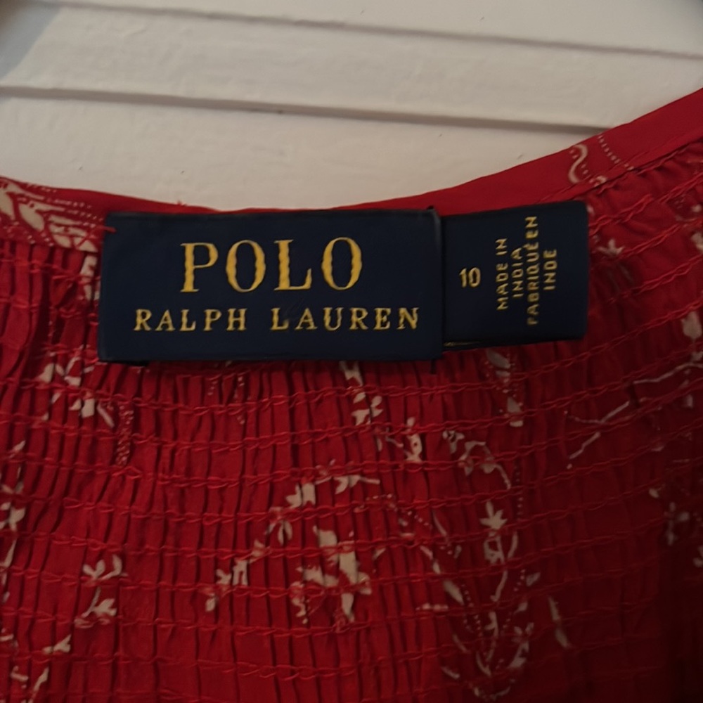 Red patterned Polo Ralph Lauren Blouse - Picture 2 of 2